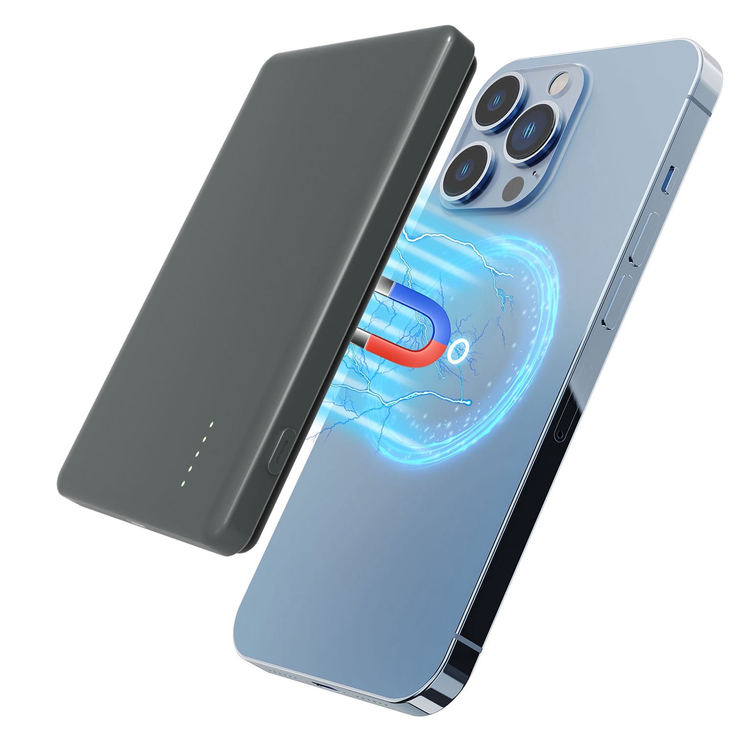 Revolutionary 2 in 1 Slim MagSafe Wireless Power Bank - 5000mAh PD20W Fast Charger for iPhone 15/14/13/12 and More