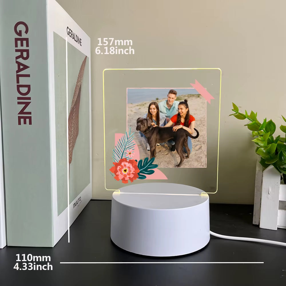 Illuminate Your Love: Customizable 3D Acrylic LED Night Lamp for Couples – Perfect Gift for Birthdays and Weddings!