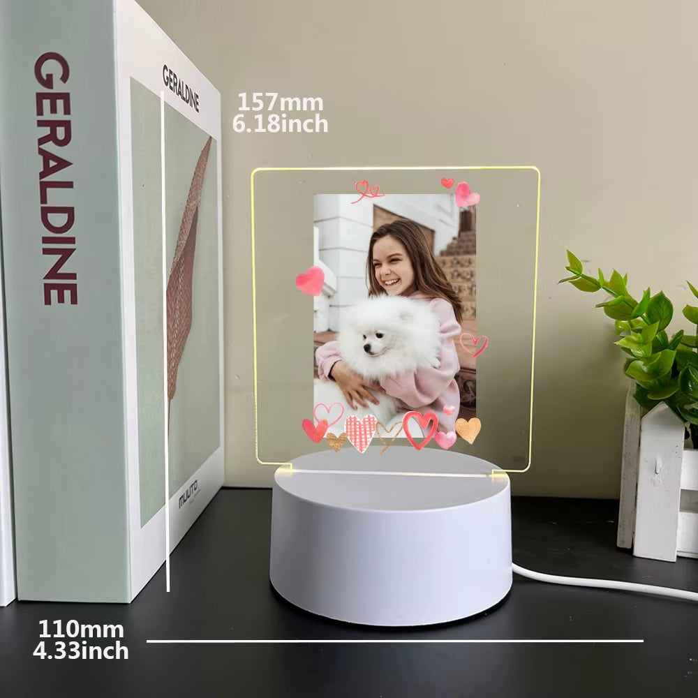 Illuminate Your Love: Customizable 3D Acrylic LED Night Lamp for Couples – Perfect Gift for Birthdays and Weddings!