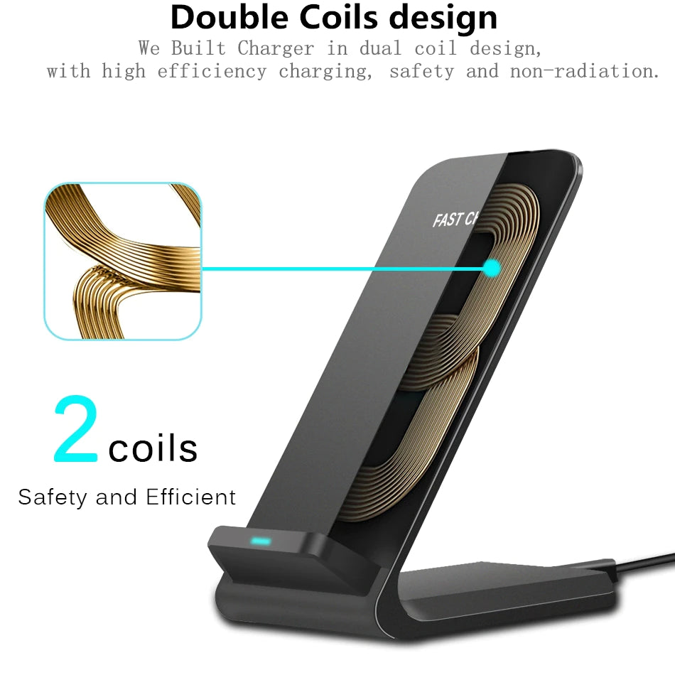 Experience Effortless Charging with the Qi Wireless Fast Charger Pad Stand for Galaxy Phones