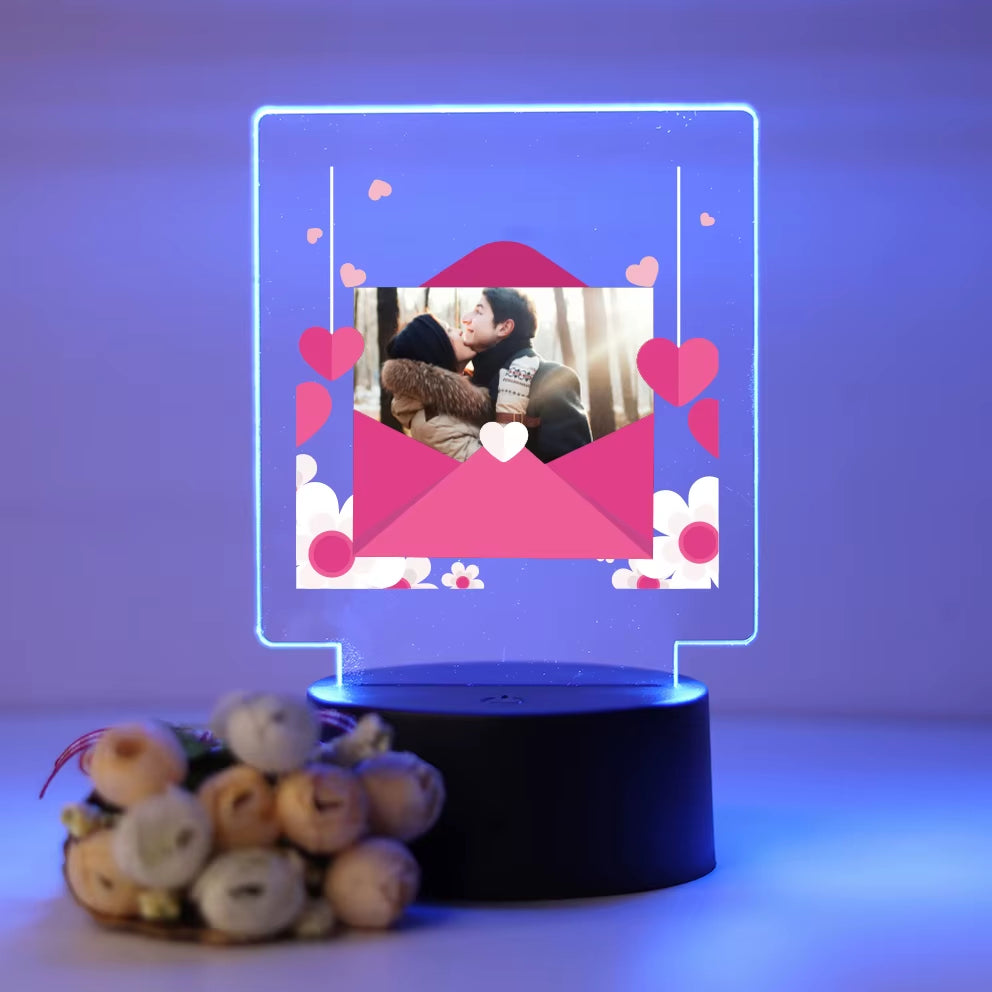 Illuminate Your Love: Customizable 3D Acrylic LED Night Lamp for Couples – Perfect Gift for Birthdays and Weddings!