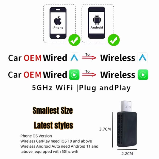 Transform Your Drive with the 2-in-1 Wireless CarPlay and Android Auto Adapter - Effortless Connectivity for Your Car!