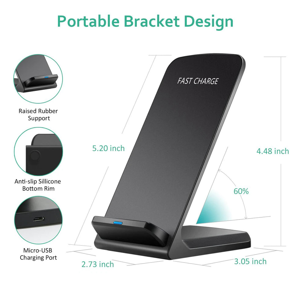 Experience Effortless Charging with the Qi Wireless Fast Charger Pad Stand for Galaxy Phones