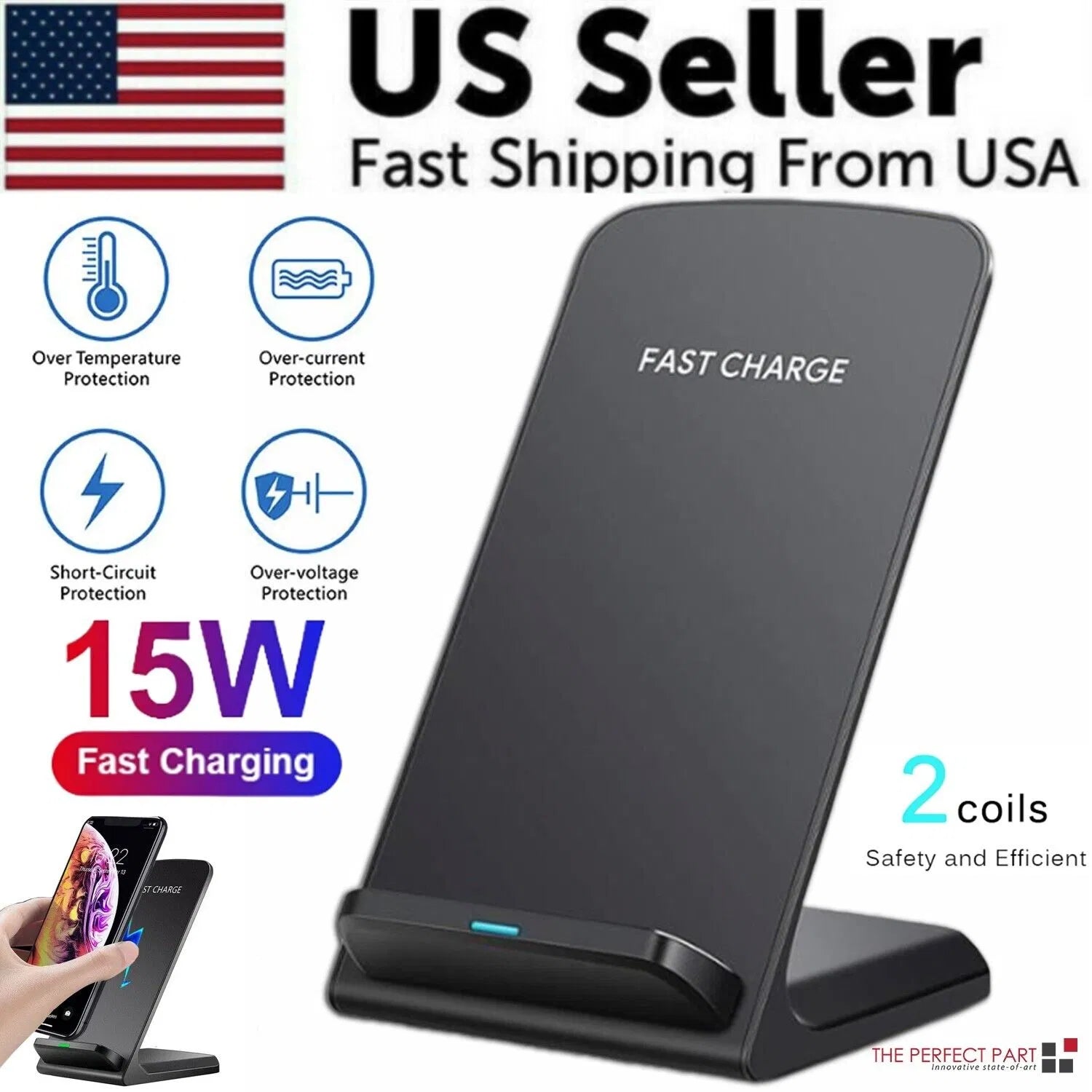 Experience Effortless Charging with the Qi Wireless Fast Charger Pad Stand for Galaxy Phones