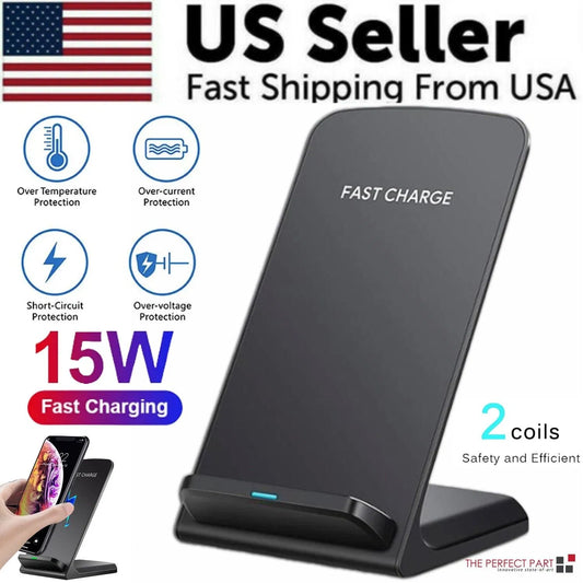 Experience Effortless Charging with the Qi Wireless Fast Charger Pad Stand for Galaxy Phones
