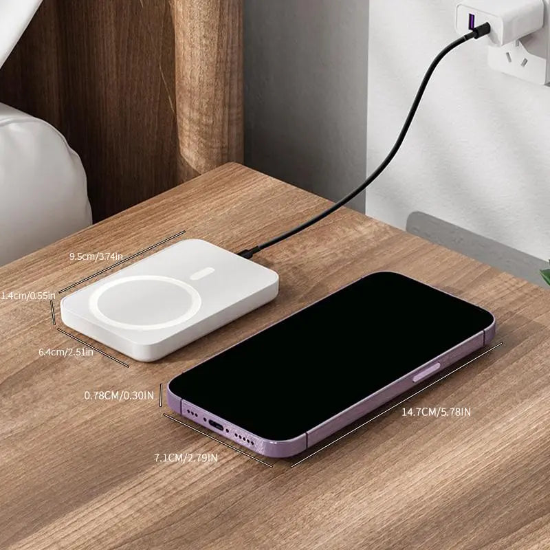 Experience Ultimate Convenience with the 5000mAh Magnetic Power Bank - MagSafe Wireless Fast Charger for iPhone 12-17 Pro/Pro Max, Your Perfect On-the-Go Battery Companion!
