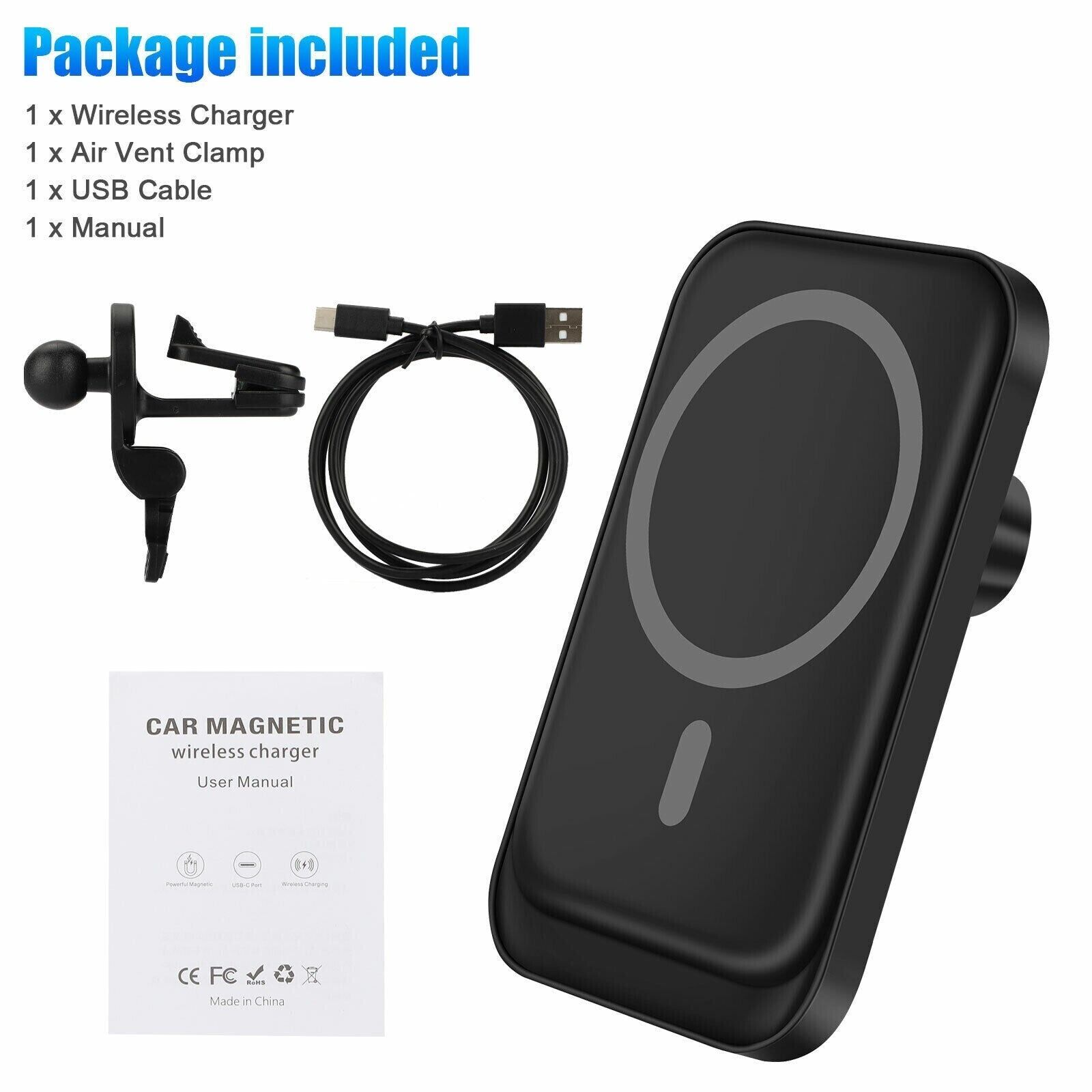 Ultimate Magnetic Wireless Charger Car Mount Holder for iPhone 12, 13, 14 Pro Max - Effortless Charging On-the-Go!