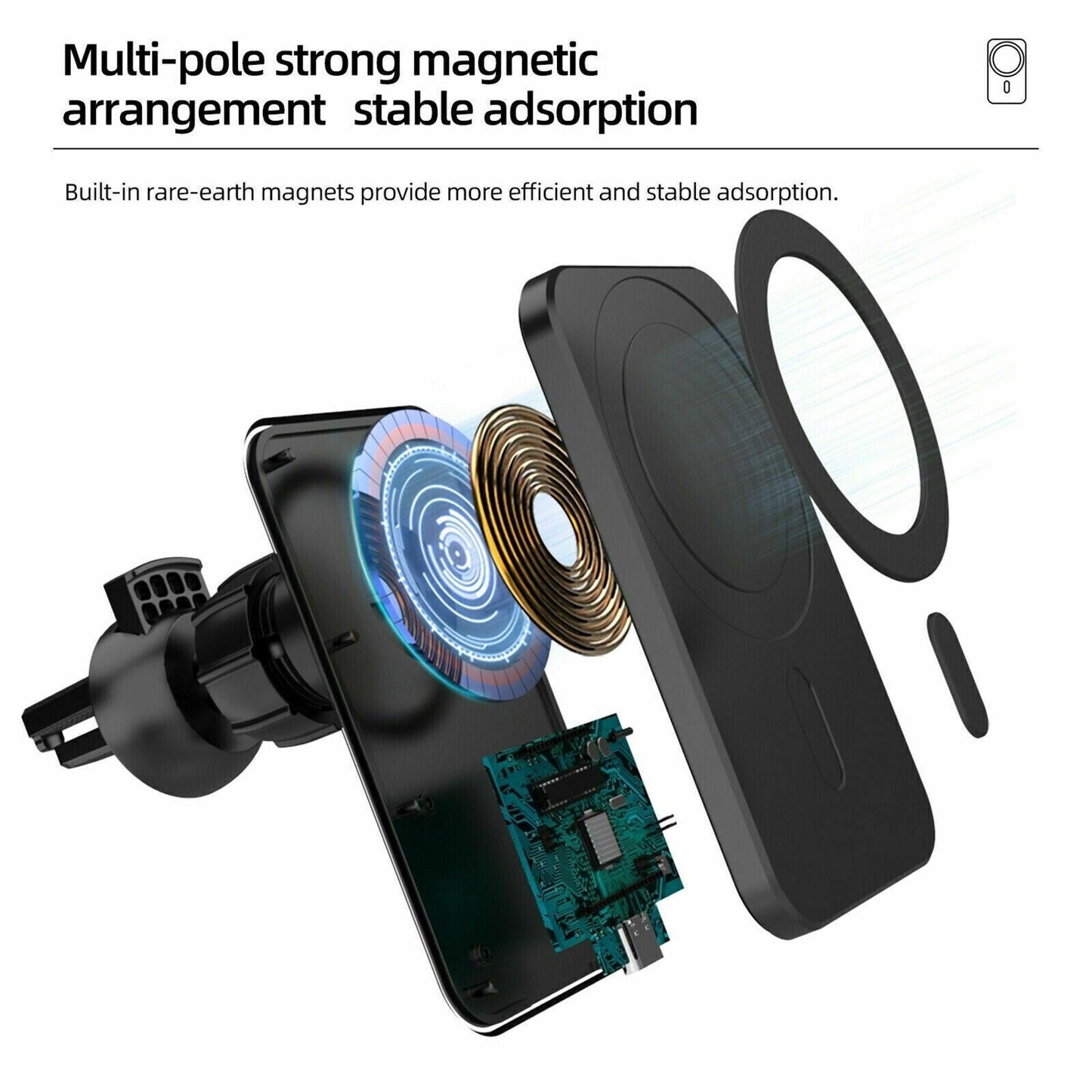 Ultimate Magnetic Wireless Charger Car Mount Holder for iPhone 12, 13, 14 Pro Max - Effortless Charging On-the-Go!