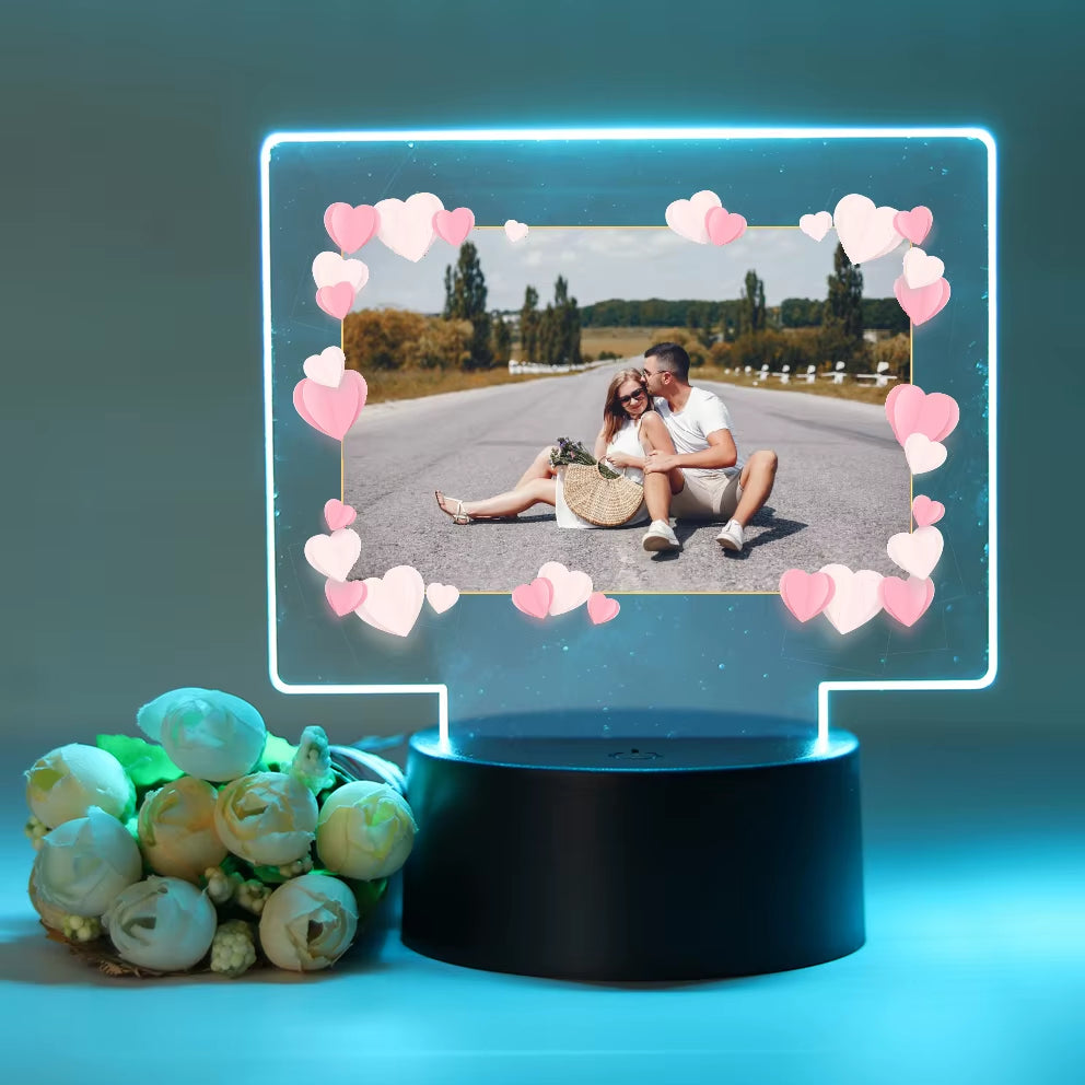Illuminate Your Love: Customizable 3D Acrylic LED Night Lamp for Couples – Perfect Gift for Birthdays and Weddings!