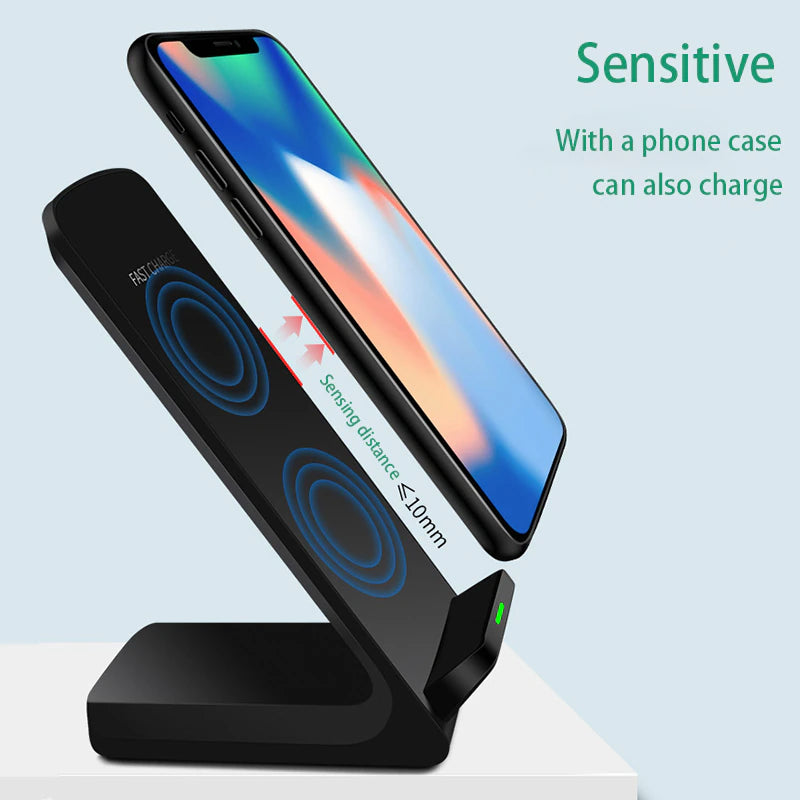 Experience Effortless Charging with the Qi Wireless Fast Charger Pad Stand for Galaxy Phones