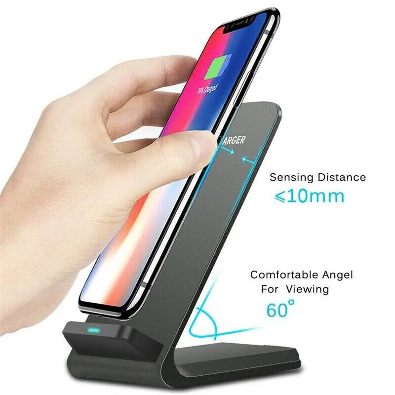 Experience Effortless Charging with the Qi Wireless Fast Charger Pad Stand for Galaxy Phones