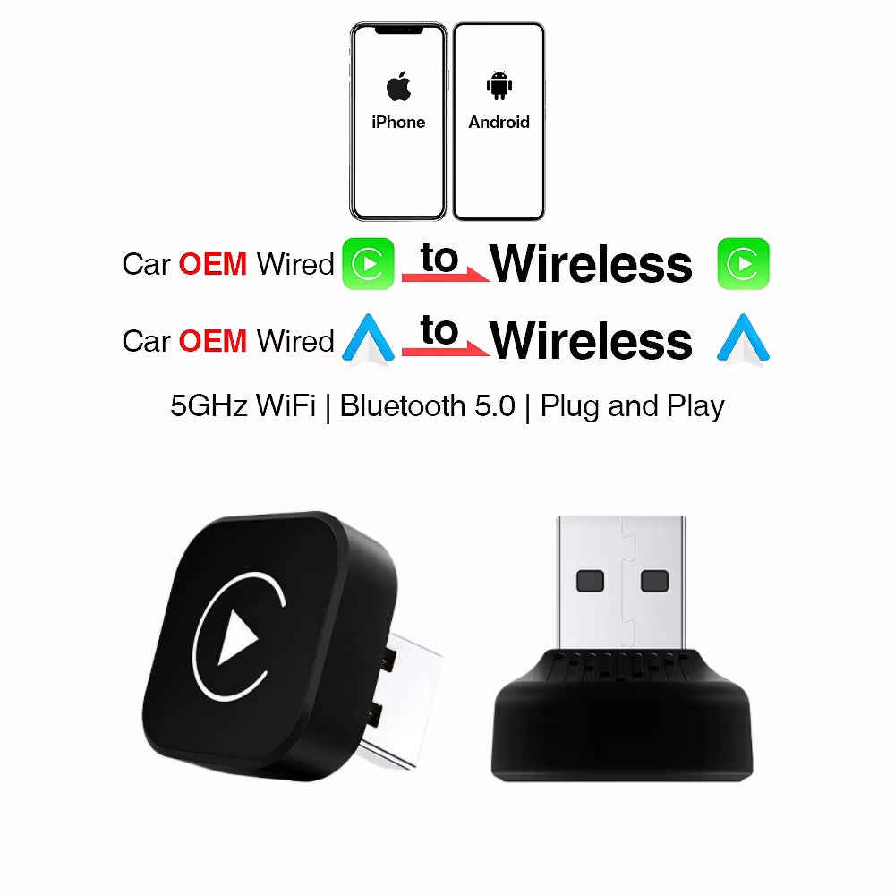 Transform Your Drive with the 2-in-1 Wireless CarPlay and Android Auto Adapter - Effortless Connectivity for Your Car!