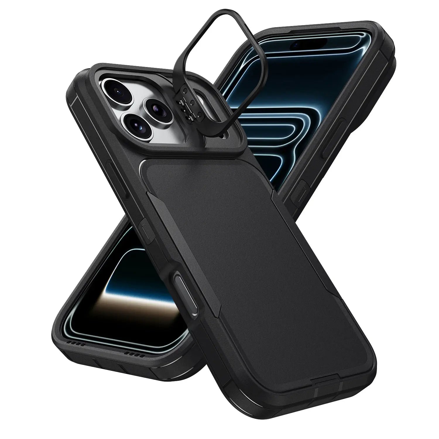Ultimate Heavy Duty Shockproof Case for iPhone 17/15/14/13/12 Pro Max – Military Grade Protection & Built-In Camera Kickstand