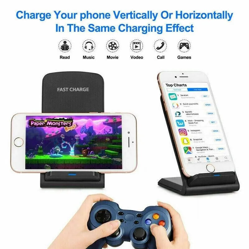 Experience Effortless Charging with the Qi Wireless Fast Charger Pad Stand for Galaxy Phones