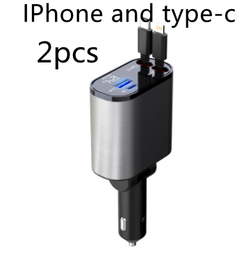 Ultra-Fast 100W Metal Car Charger - Dual USB & TYPE-C Adapter for Lightning Speed Charging