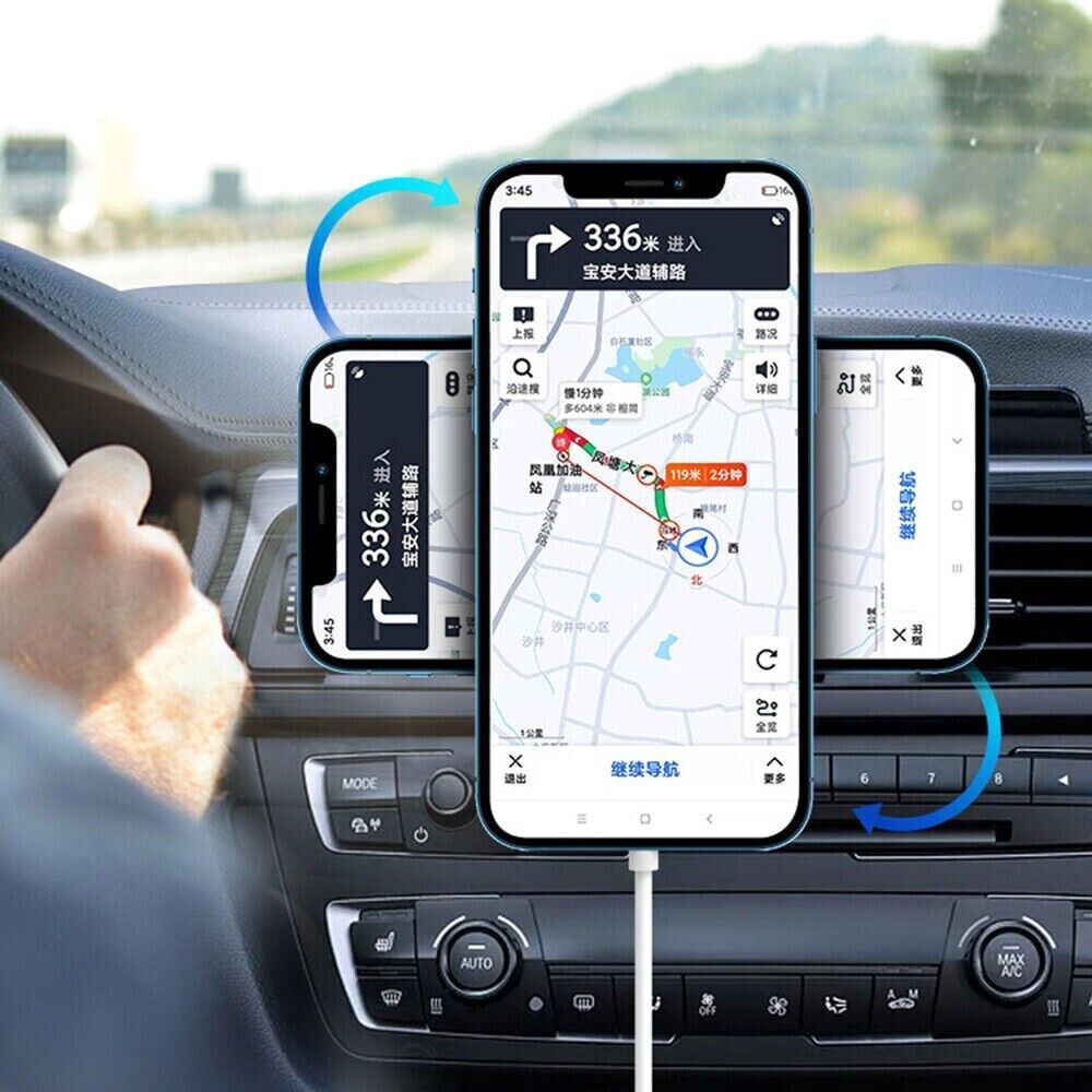 Ultimate Magnetic Wireless Charger Car Mount Holder for iPhone 12, 13, 14 Pro Max - Effortless Charging On-the-Go!