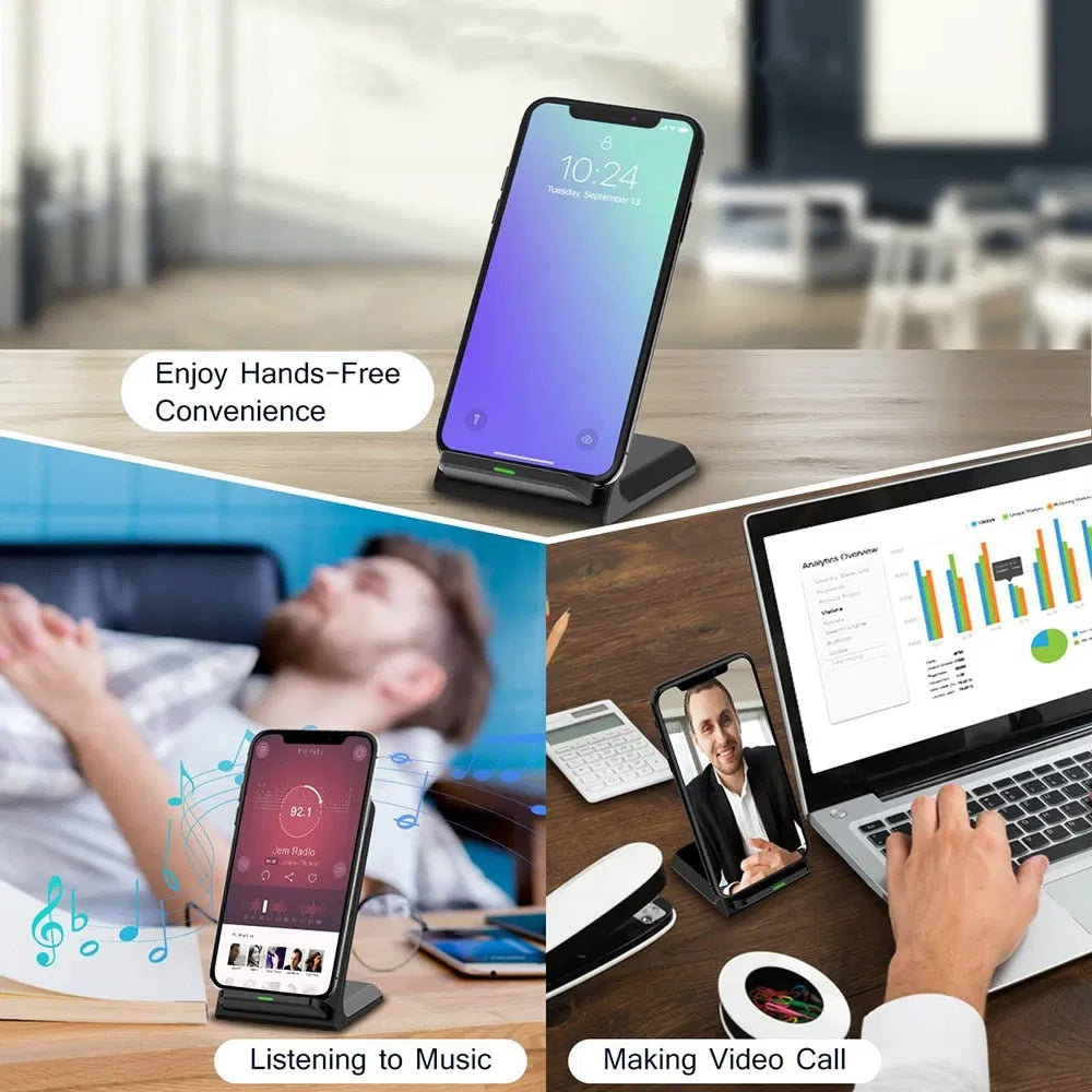 Experience Effortless Charging with the Qi Wireless Fast Charger Pad Stand for Galaxy Phones