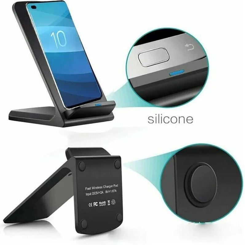 Experience Effortless Charging with the Qi Wireless Fast Charger Pad Stand for Galaxy Phones