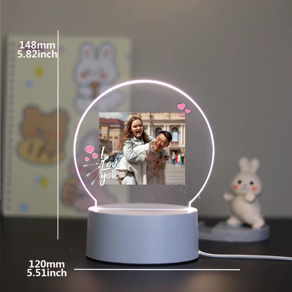 Illuminate Your Love: Customizable 3D Acrylic LED Night Lamp for Couples – Perfect Gift for Birthdays and Weddings!