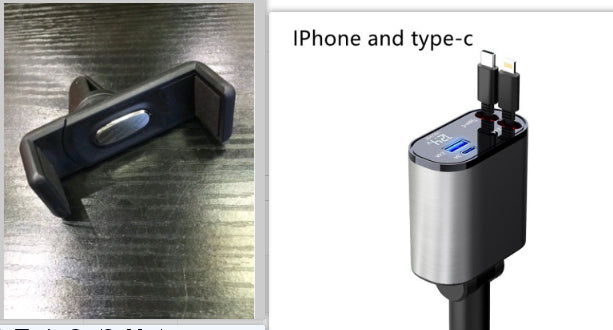 Ultra-Fast 100W Metal Car Charger - Dual USB & TYPE-C Adapter for Lightning Speed Charging