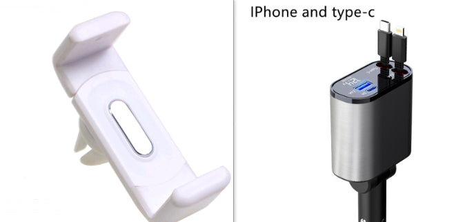 Ultra-Fast 100W Metal Car Charger - Dual USB & TYPE-C Adapter for Lightning Speed Charging