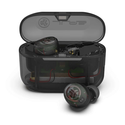 Jlab GO POP+ True Wireless Earbuds with 35+ Hour Playtime Dual Connect IPX4 Sweatproof Fast Charge 10 Minutes for 1+ Hour Playtime Rechargeable Bluetooth 5.3 Headset