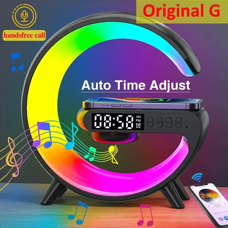 Revolutionary Wireless Charger Pad with Bluetooth Speaker and RGB Night Light - Fast Charging Station for iPhone and Samsung