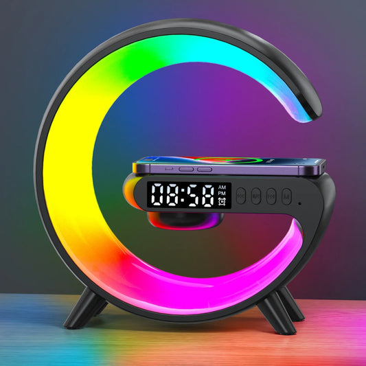 Revolutionary Wireless Charger Pad with Bluetooth Speaker and RGB Night Light - Fast Charging Station for iPhone and Samsung