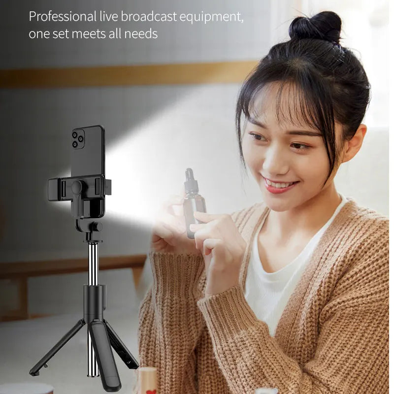 Capture Every Moment with Our Versatile 103CM Bluetooth Selfie Stick Tripod – Complete with Remote Shutter and Selfie Light!