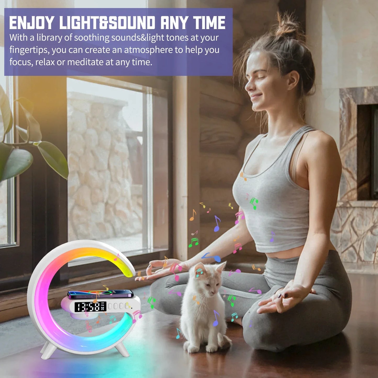 Revolutionary Wireless Charger Pad with Bluetooth Speaker and RGB Night Light - Fast Charging Station for iPhone and Samsung