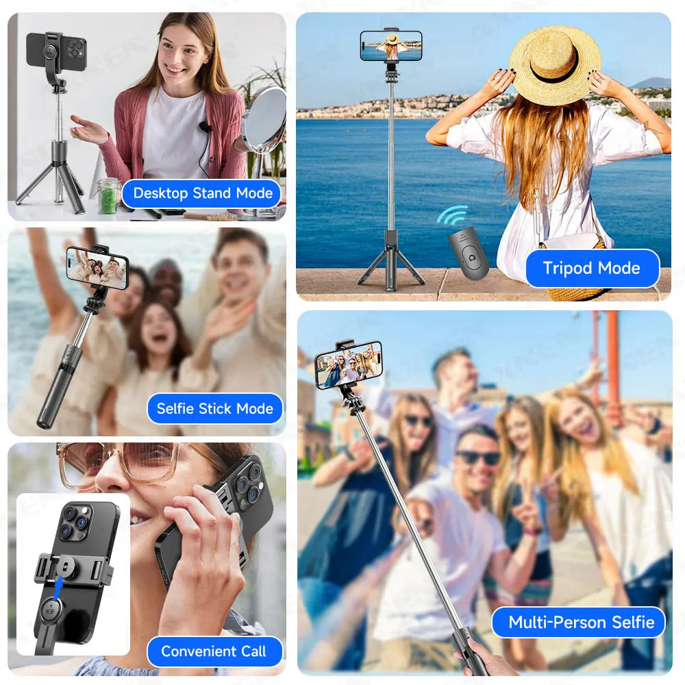Capture Every Moment with the F01 Selfie Stick Tripod - 360° Rotation, Extendable, and Bluetooth Remote for iPhone and Android