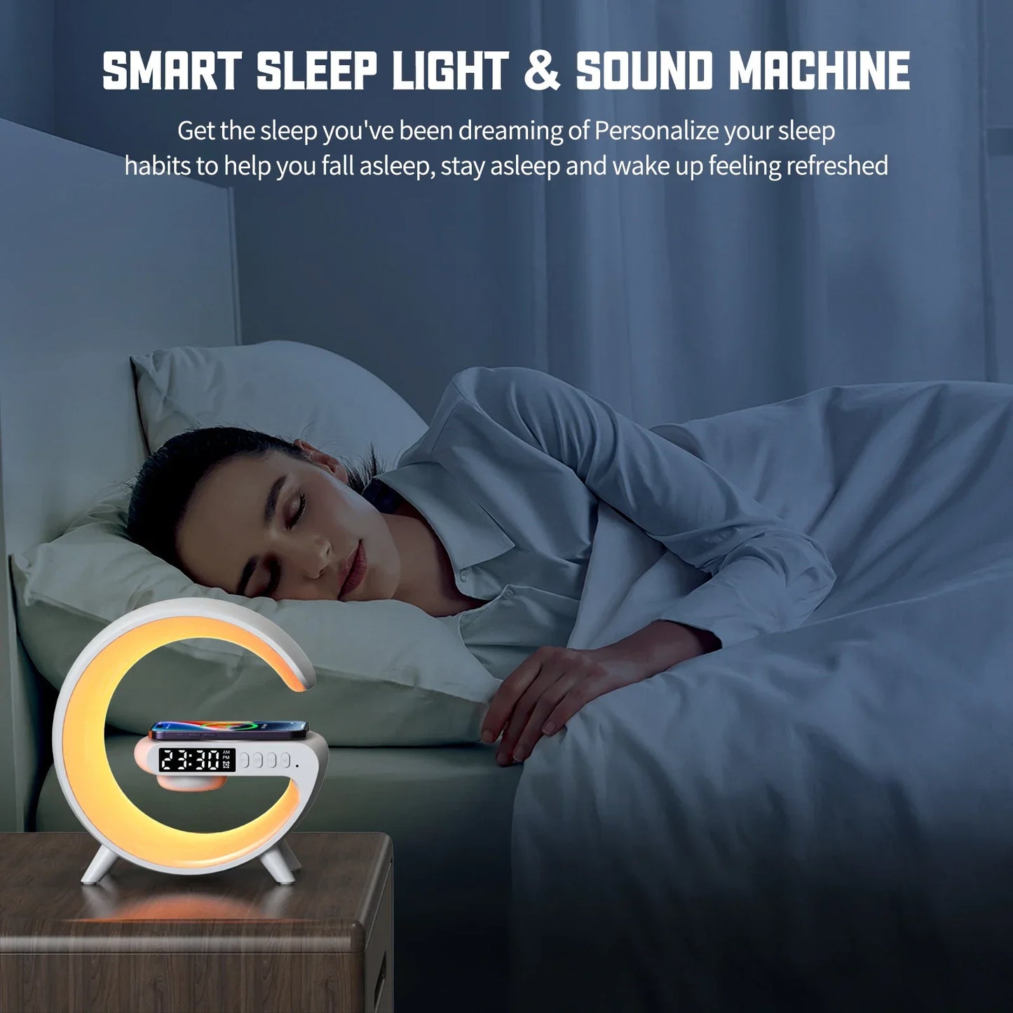 Revolutionary Wireless Charger Pad with Bluetooth Speaker and RGB Night Light - Fast Charging Station for iPhone and Samsung