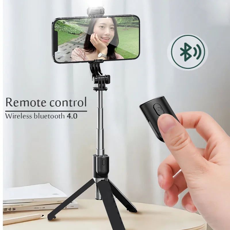 Capture Every Moment with Our Versatile 103CM Bluetooth Selfie Stick Tripod – Complete with Remote Shutter and Selfie Light!