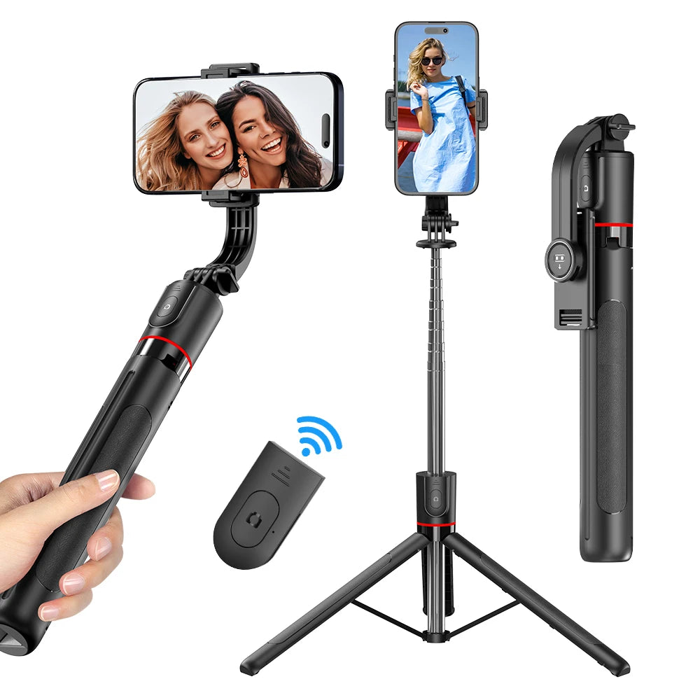 Capture Every Moment with the F15 Selfie Stick Tripod – 6-Section Extendable Pole, Bluetooth Remote, and 360° Rotation for Perfect Vlogs