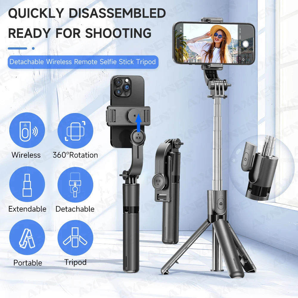 Capture Every Moment with the F01 Selfie Stick Tripod - 360° Rotation, Extendable, and Bluetooth Remote for iPhone and Android