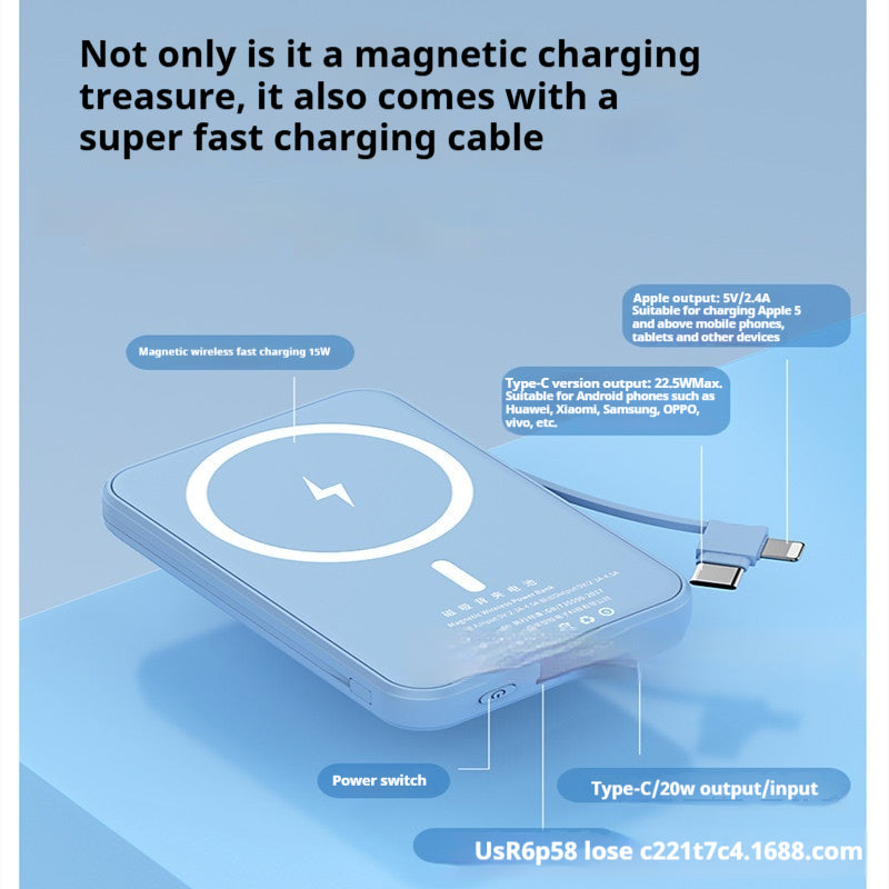 Experience Lightning-Fast Charging with the Magsafe Magnetic Wireless 66W Power Bank - Sleek, Stylish, and Efficient!