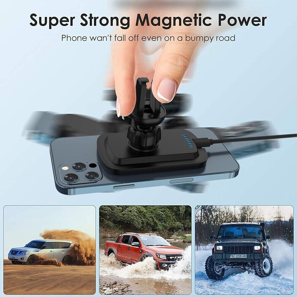 Ultimate Magnetic Wireless Charger Car Mount Holder for iPhone 12, 13, 14 Pro Max - Effortless Charging On-the-Go!