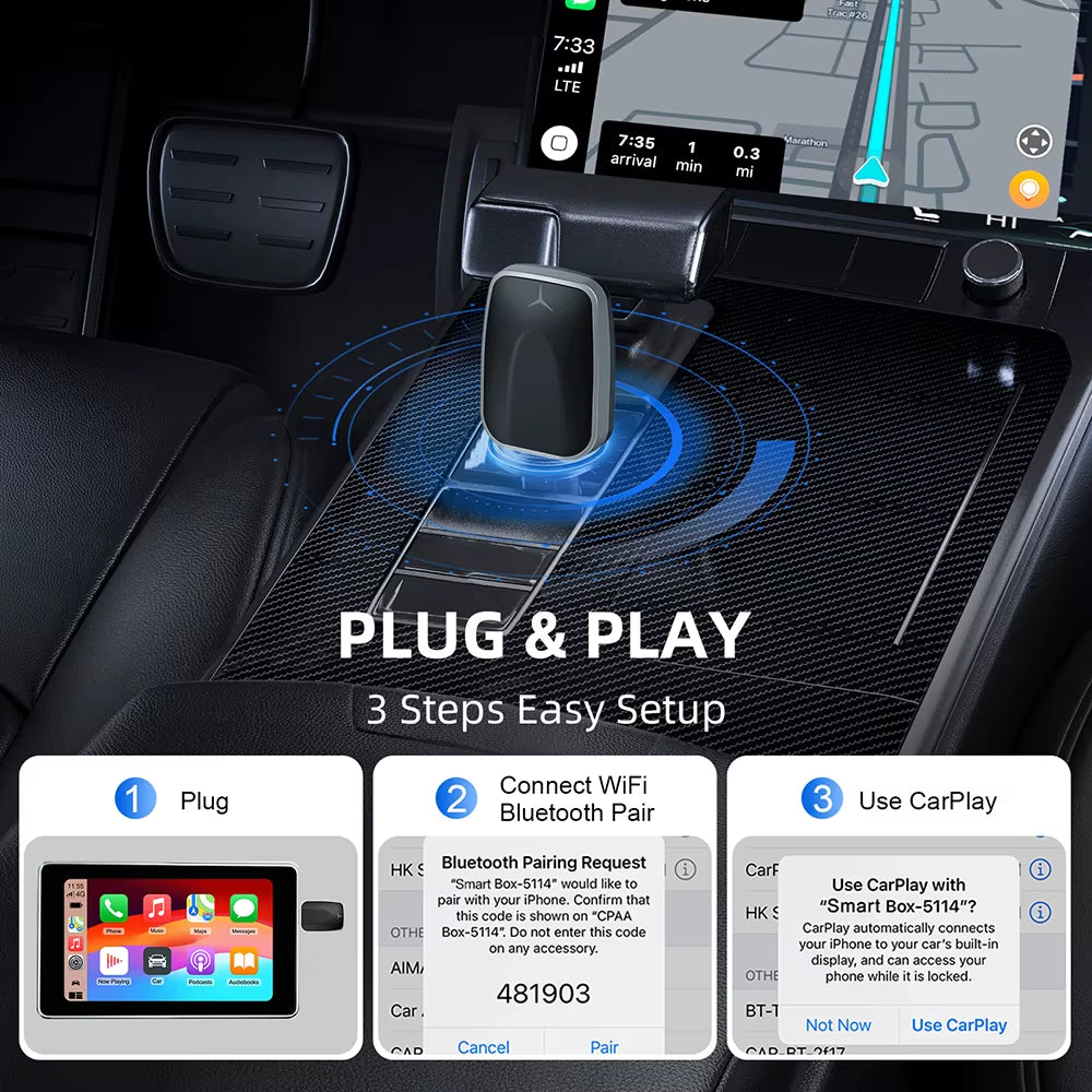 Transform Your Drive with the 2-in-1 Wireless CarPlay and Android Auto Adapter - Effortless Connectivity for Your Car!