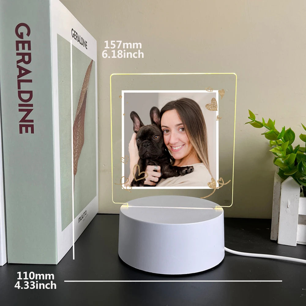 Illuminate Your Love: Customizable 3D Acrylic LED Night Lamp for Couples – Perfect Gift for Birthdays and Weddings!