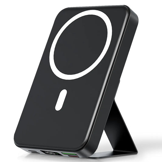 Elevate Your Charging Experience with the 10000mAh Magnetic Power Bank - Wireless Portable Charger for iPhone 12-16 Series with USB-C Cable and LED Display - Compact and Stylish Design in Black