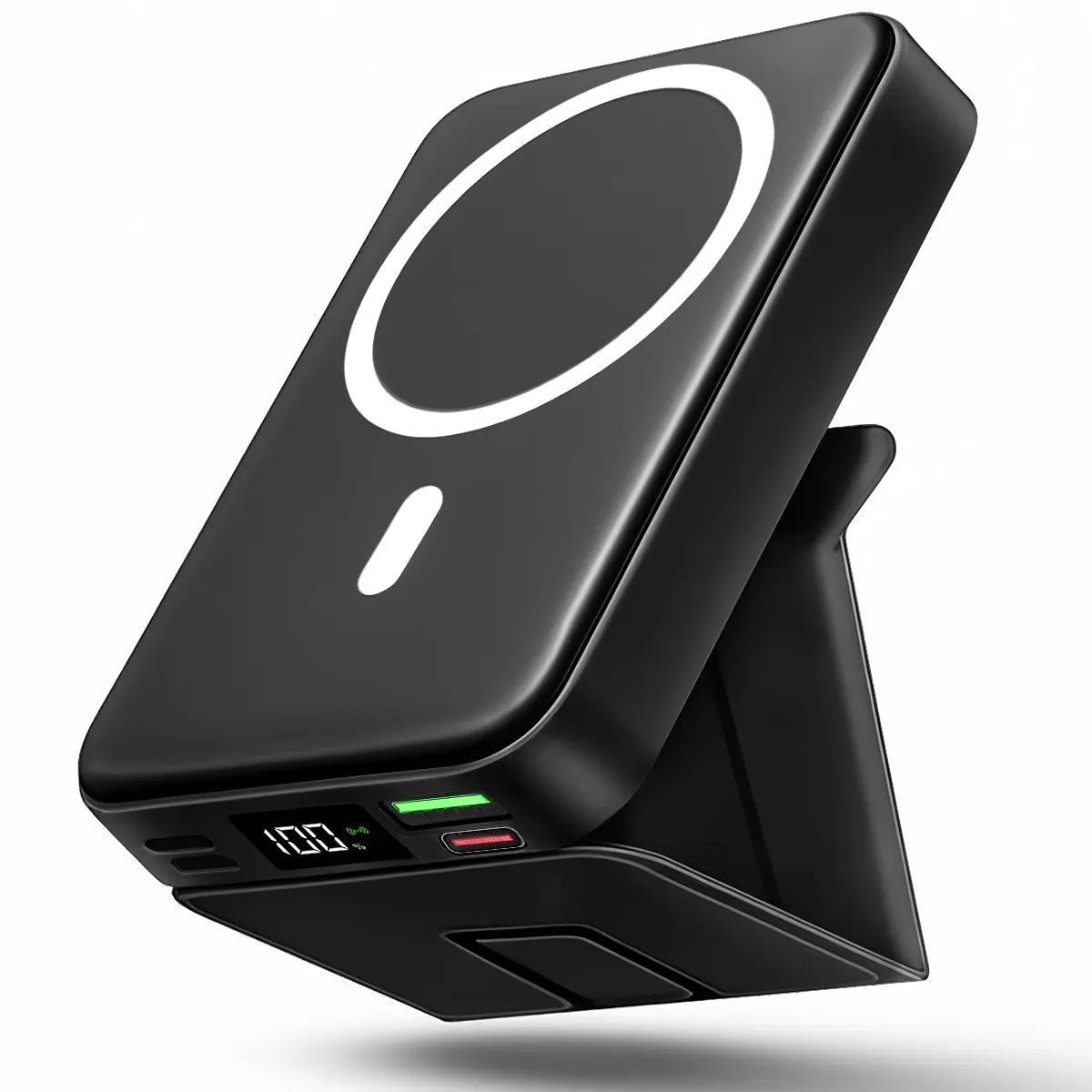 Elevate Your Charging Experience with the 10000mAh Magnetic Power Bank - Wireless Portable Charger for iPhone 12-16 Series with USB-C Cable and LED Display - Compact and Stylish Design in Black