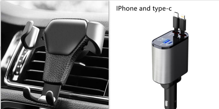 Ultra-Fast 100W Metal Car Charger - Dual USB & TYPE-C Adapter for Lightning Speed Charging