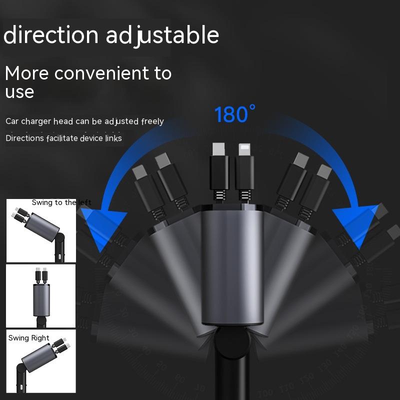 Ultra-Fast 100W Metal Car Charger - Dual USB & TYPE-C Adapter for Lightning Speed Charging