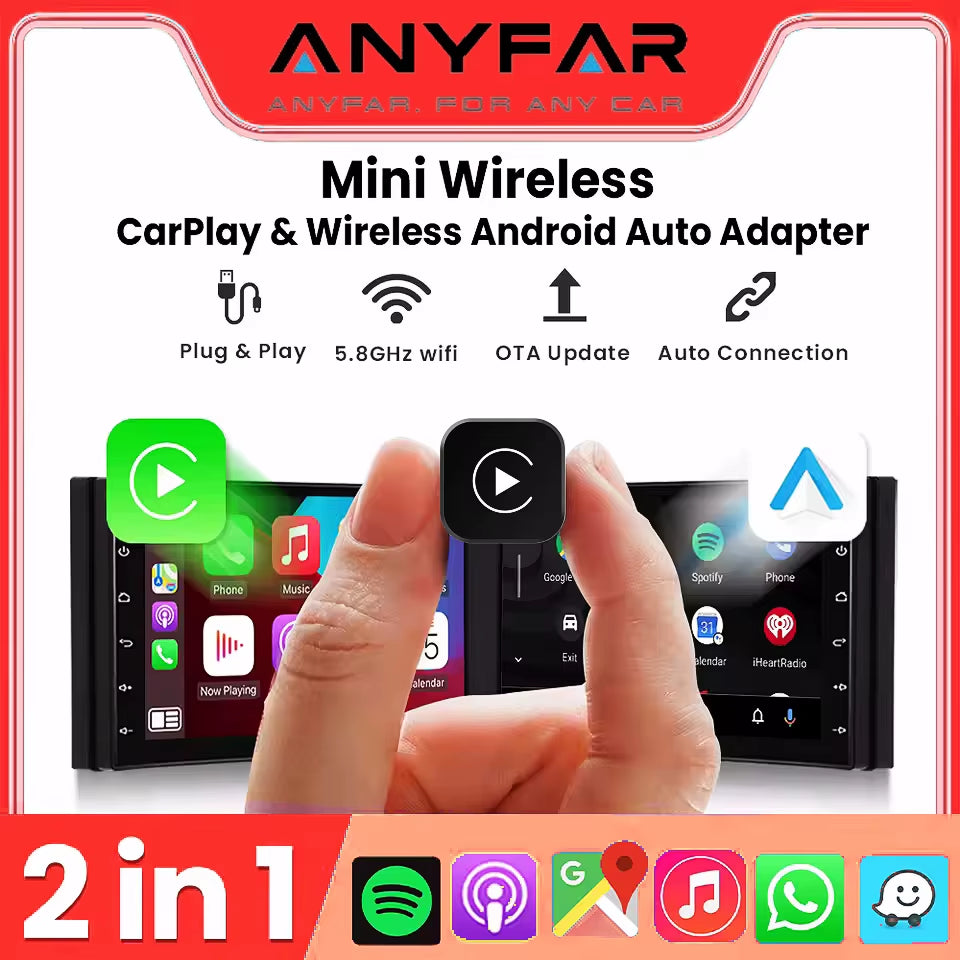 Transform Your Drive with the 2-in-1 Wireless CarPlay and Android Auto Adapter - Effortless Connectivity for Your Car!