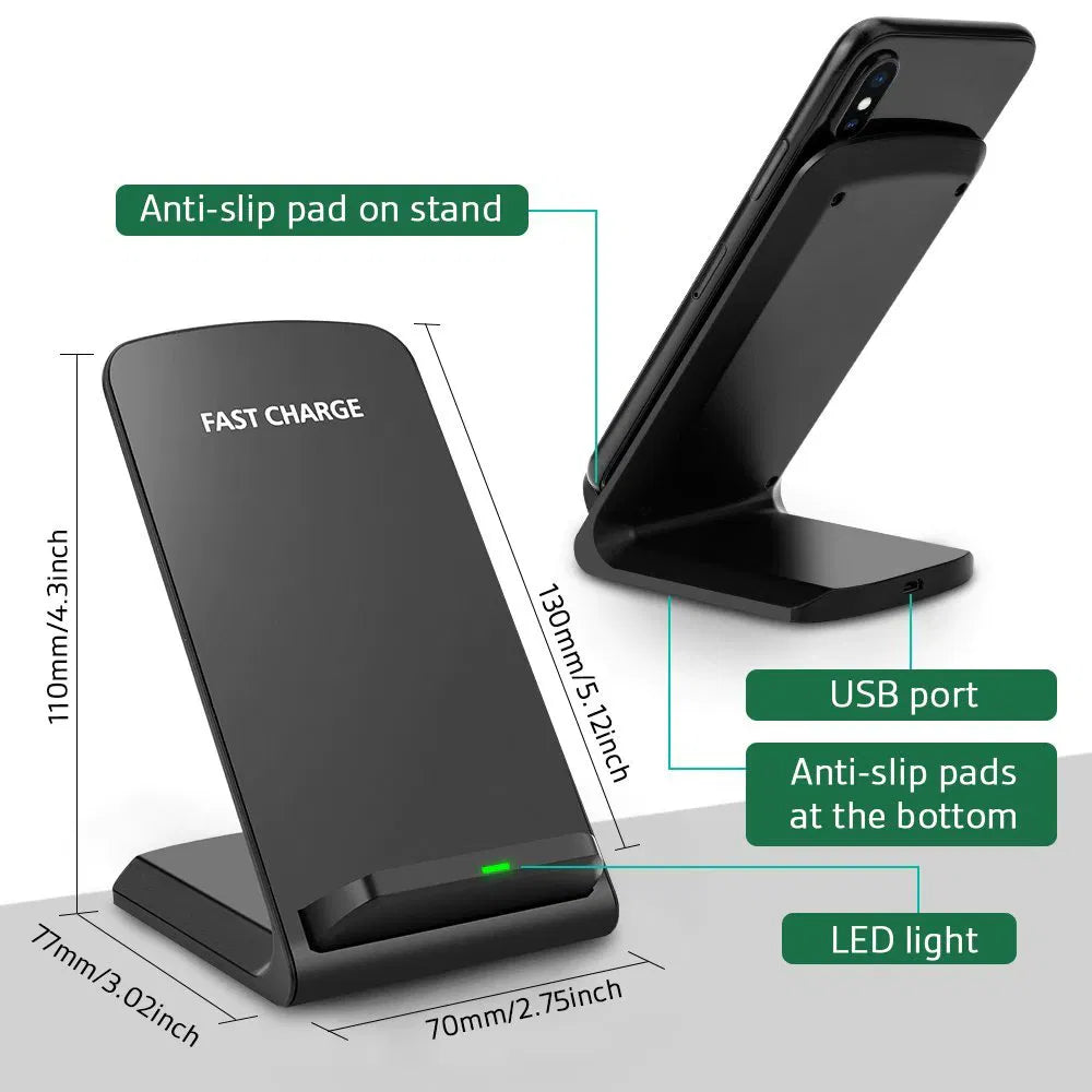 Experience Effortless Charging with the Qi Wireless Fast Charger Pad Stand for Galaxy Phones