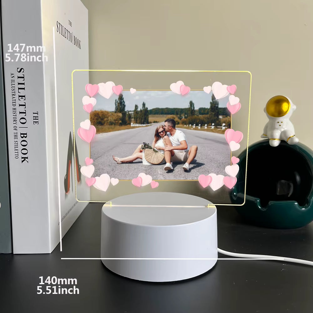 Illuminate Your Love: Customizable 3D Acrylic LED Night Lamp for Couples – Perfect Gift for Birthdays and Weddings!