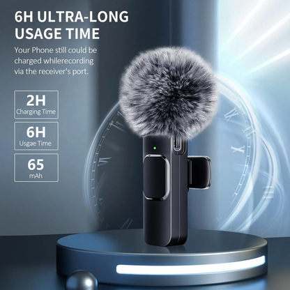 Wireless Lavalier Microphone for iPhone & USB-C | Noise-Reduced Crystal Clear Sound